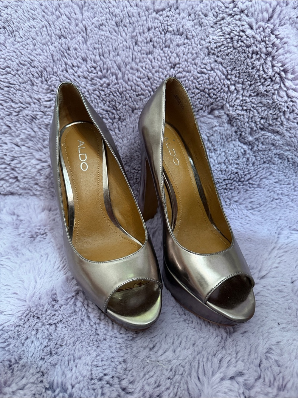 ALDO Metallic Open-Toe Pumps
